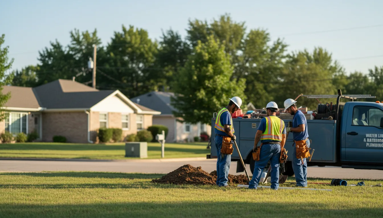 Residential water line and bathroom plumbing service in Norwich, OH